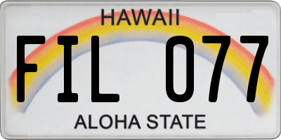 HI license plate FIL077