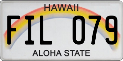 HI license plate FIL079