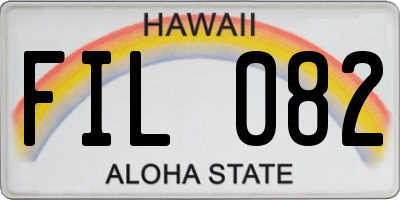 HI license plate FIL082