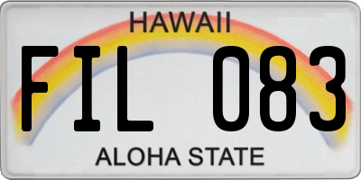 HI license plate FIL083