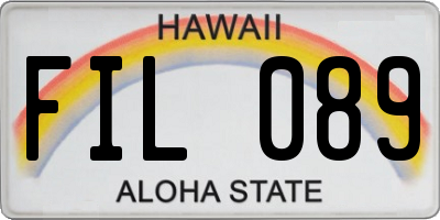 HI license plate FIL089