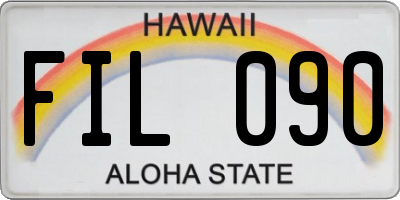 HI license plate FIL090