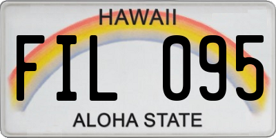HI license plate FIL095