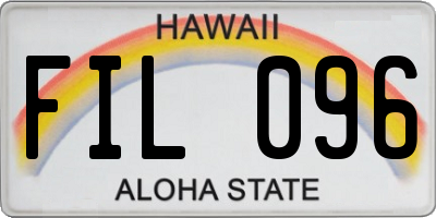 HI license plate FIL096