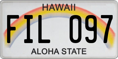 HI license plate FIL097