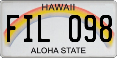 HI license plate FIL098