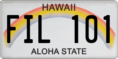 HI license plate FIL101