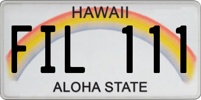 HI license plate FIL111