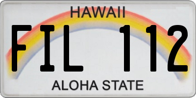 HI license plate FIL112