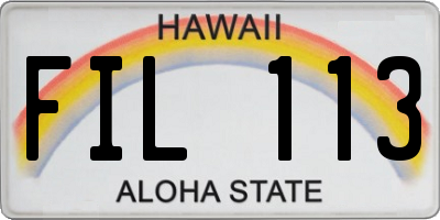 HI license plate FIL113
