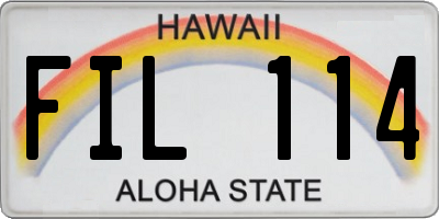 HI license plate FIL114
