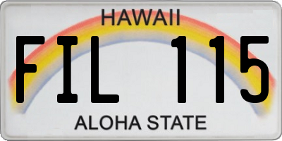 HI license plate FIL115