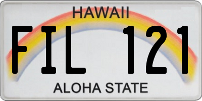 HI license plate FIL121