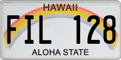 HI license plate FIL128