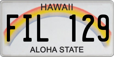 HI license plate FIL129