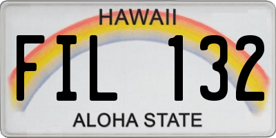 HI license plate FIL132