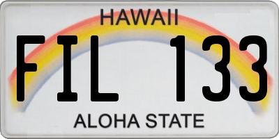 HI license plate FIL133