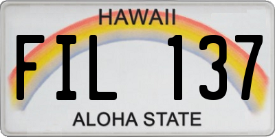 HI license plate FIL137