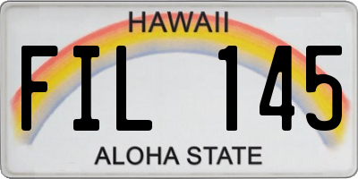 HI license plate FIL145