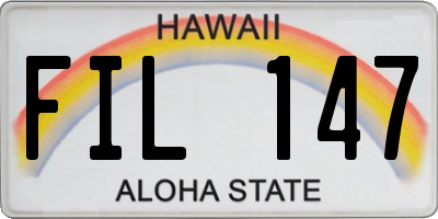 HI license plate FIL147
