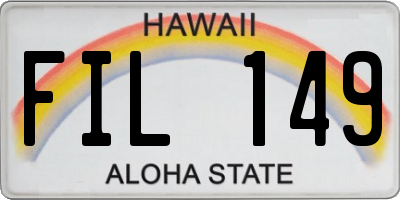 HI license plate FIL149
