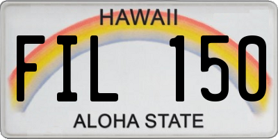 HI license plate FIL150