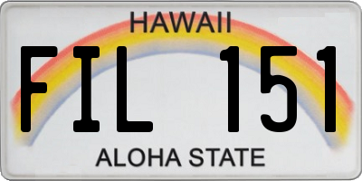 HI license plate FIL151