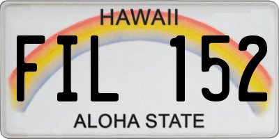 HI license plate FIL152