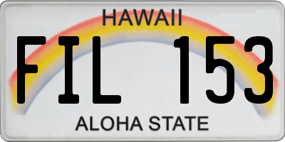 HI license plate FIL153