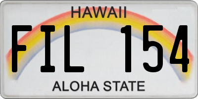 HI license plate FIL154