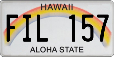 HI license plate FIL157