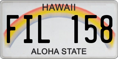 HI license plate FIL158