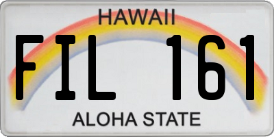 HI license plate FIL161