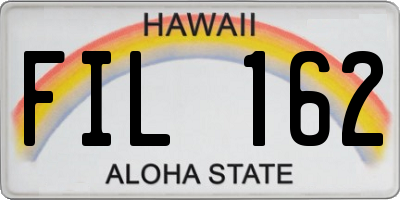 HI license plate FIL162