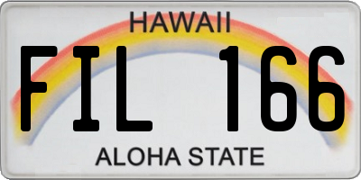 HI license plate FIL166