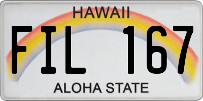 HI license plate FIL167