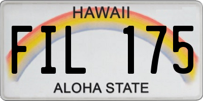 HI license plate FIL175