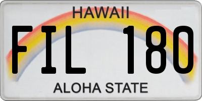 HI license plate FIL180