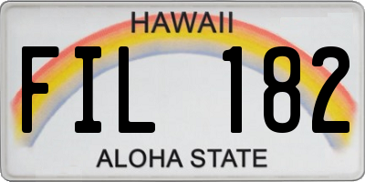 HI license plate FIL182