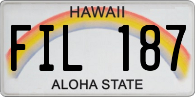 HI license plate FIL187