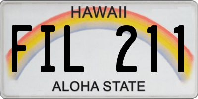 HI license plate FIL211