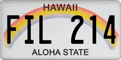 HI license plate FIL214