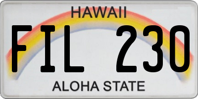 HI license plate FIL230