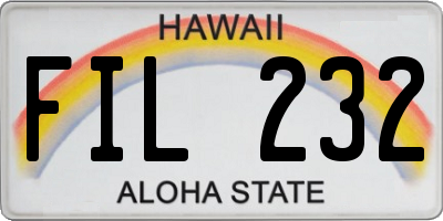 HI license plate FIL232