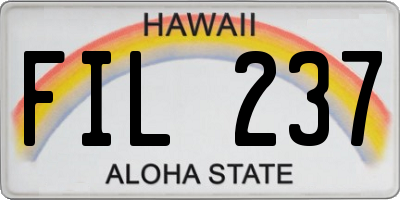 HI license plate FIL237