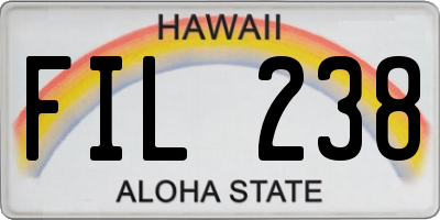 HI license plate FIL238