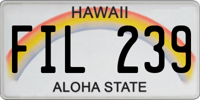 HI license plate FIL239