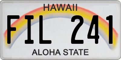 HI license plate FIL241