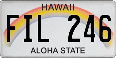 HI license plate FIL246