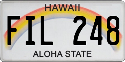 HI license plate FIL248